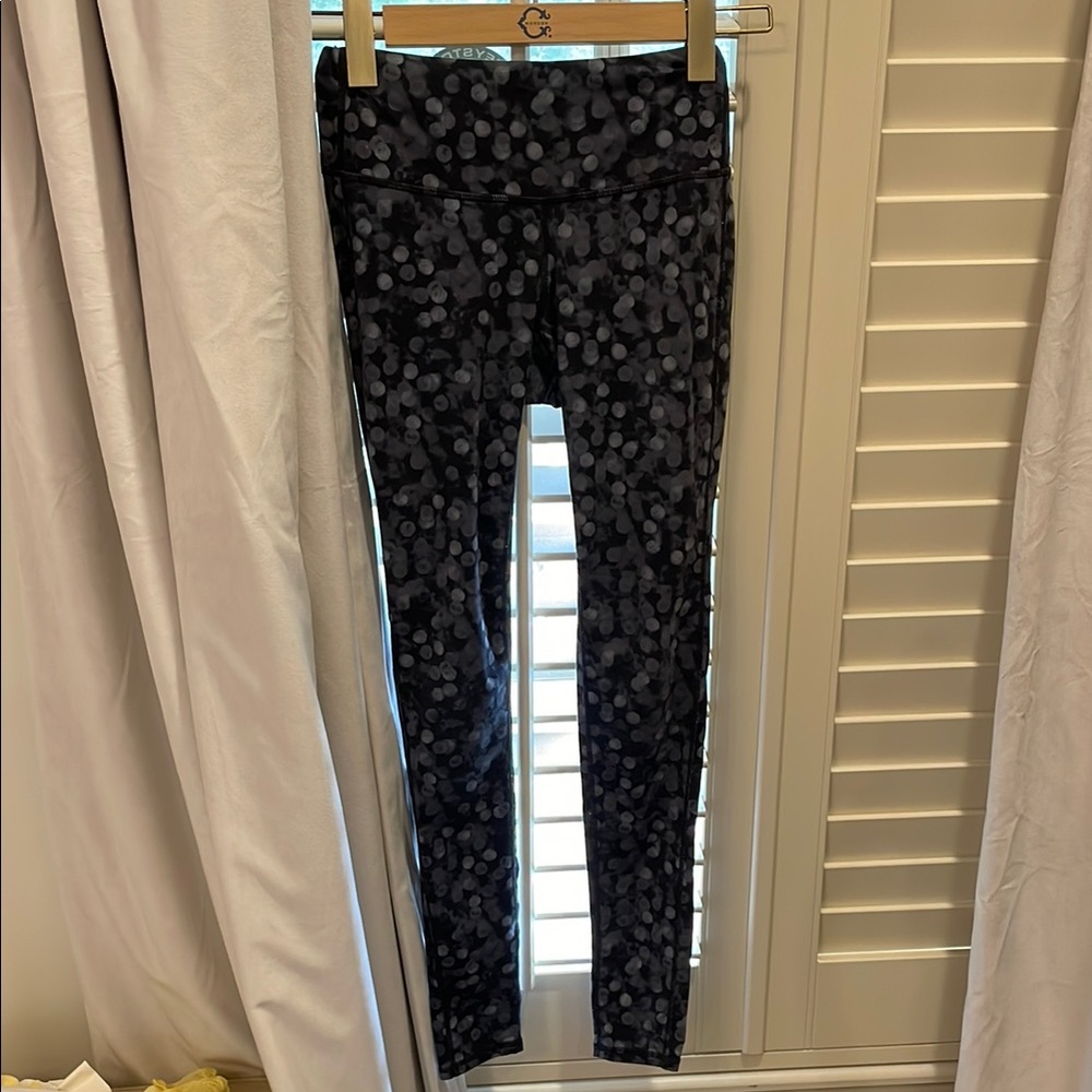 Black and Gray Polka Dot Athleta Leggings